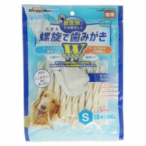 （まとめ買い）ドギーマン ホワイデント 螺旋で歯みがき Wケア S 18本 犬用おやつ 〔×9〕