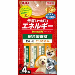 （まとめ買い）いなばペットフード Energy Lifeちゅ〜る とりささみ 14g×4本 犬用おやつ 〔×16〕