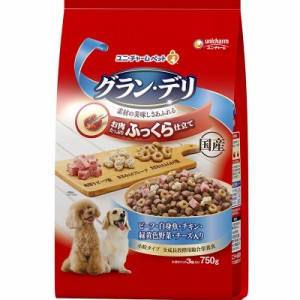 （まとめ買い）グラン・デリ ふっくら仕立て ビーフ・白身魚・チキン・緑黄色野菜・チーズ・角切りビーフ粒入り 750g 犬用フード 〔×9〕