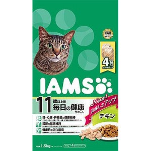 （まとめ買い）マース アイムス 11歳以上用 毎日の健康サポート チキン 1.5kg 猫用フード 〔×3〕