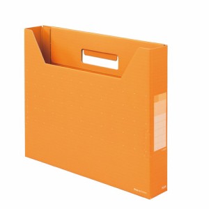 （まとめ買い）プラス デジャヴカラーズ ボックスファイル スリム A4横 背幅50mm A4 ネーブルオレンジ FL-022BF 〔5個セット〕