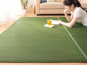 30タイプから選べる国産ふっくらい草ラグ【Sidy】シディ 140×200cm グレー