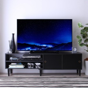 大型テレビ55V型まで対応 デザインテレビボード 〔Retoral〕レトラル 幅150cm ブラック