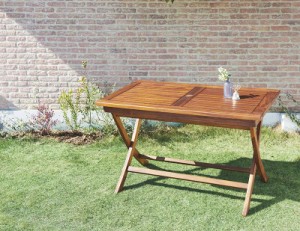 チーク天然木 折りたたみ式本格派リビングガーデンファニチャー〔mosso〕 テーブル（W120）のみ単品販売 ガーデン家具