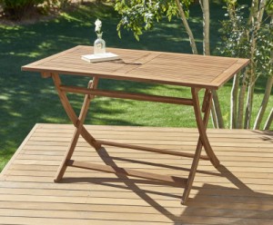 天然木ガーデンファニチャー 〔Efica〕 テーブルのみ（W120） 単品販売 アカシアナチュラル