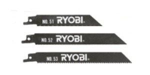 【メール便発送】リョービ レシプロソー刃 ブレードセット（No.51鉄工用、No.52鉄工用、No.53木工用 各1本セット)