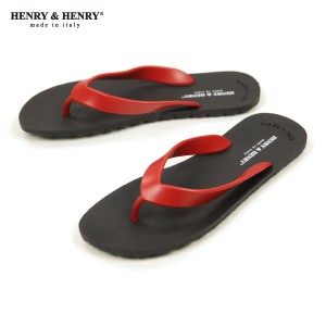 ヘンリーアンドヘンリー HENRY＆HENRY 正規販売店 サンダル フリッパー FRIPPER SANDAL NERO / RED 30/17