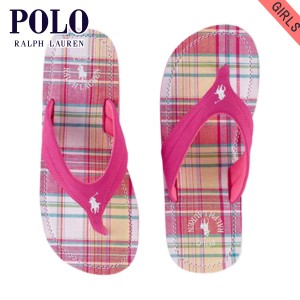 ポロ ラルフローレン キッズ サンダル ガールズ 子供服 正規品 POLO RALPH LAUREN CHILDREN Terrence Flip-Flop #18124206 PINK D20S30 