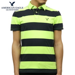 アメリカンイーグル ポロシャツ メンズ 正規品 AMERICAN EAGLE 半袖ポロシャツ AE Striped Jersey Polo 2165-7192 LIME D20S30