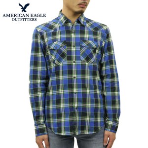 アメリカンイーグル AMERICAN EAGLE 正規品 メンズ ウエスタンシャツ AE Plaid Western Shirt 8151-8547 BLUE D20S30