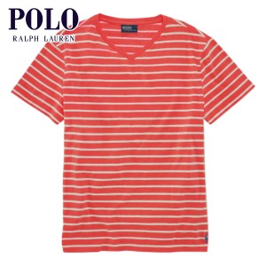 ポロ ラルフローレン Tシャツ 正規品 POLO RALPH LAUREN 半袖Tシャツ Striped Pony V-Neck Tee D20S30 父の日 プレゼント ラッピング