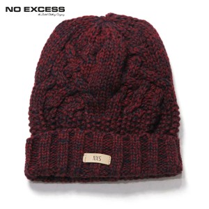 ノーエクセス キャップ メンズ 正規販売店 NO EXCESS ニットキャップ 帽子 CABLE KNIT CAP 950912 83 BURGUNDY D1