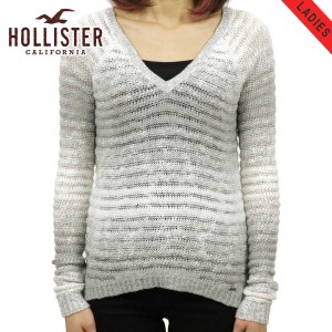 ホリスター セーター レディース 正規品 HOLLISTER Vネックセーター Pacific V Neck Sweater LIGHT GREY D2 父の日 プレゼント ラッピン