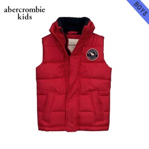 アバクロキッズ ベスト ボーイズ 子供服 正規品 AbercrombieKids アウター puffer vest RED D20S30 父の日 プレゼント ラッピング
