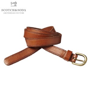 スコッチアンドソーダ SCOTCH＆SODA 正規販売店 メンズ ベルト Leather belt with print along edge 76163 82 D15S25 父の日 プレゼント 