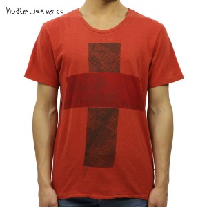 ヌーディージーンズ Tシャツ 正規販売店 Nudie Jeans 半袖Tシャツ Round Neck T-Shirt 131265 Red D15S25