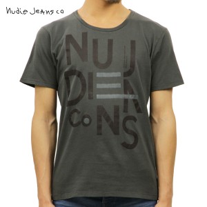 ヌーディージーンズ Tシャツ 正規販売店 Nudie Jeans 半袖Tシャツ Round Neck T-Shirt 131266 Black D15S25 父の日 プレゼント ラッピン