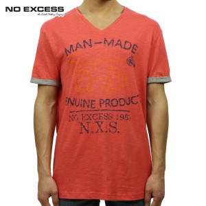 ノーエクセス Tシャツ 正規販売店 NO EXCESS 半袖Tシャツ VネックTシャツ シャツ T-shirt s/sl V-Neck Man-made print no iron slub 3402
