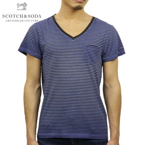 スコッチアンドソーダ Tシャツ 正規販売店 SCOTCH＆SODA 半袖Tシャツ VネックTシャツ シャツ Oil washed shortsleeve with chestpocket i