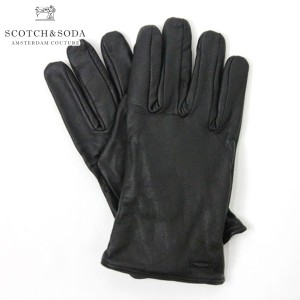スコッチアンドソーダ 手袋 メンズ 正規販売店 SCOTCH＆SODA グローブ Leather gloves with knitted layer inside 79182 90 D15S25