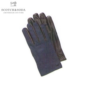 スコッチアンドソーダ 手袋 メンズ 正規販売店 SCOTCH＆SODA グローブ Woolen gloves with leather details