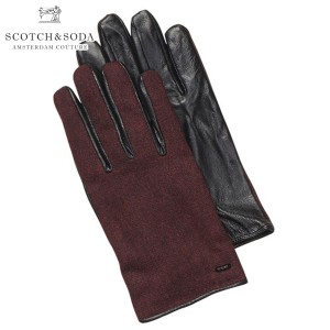 スコッチアンドソーダ 手袋 メンズ 正規販売店 SCOTCH＆SODA グローブ Woolen gloves with leather details 79180 320 D15S25