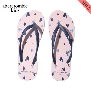 アバクロキッズ サンダル ガールズ 子供服 正規品 AbercrombieKids heart print rubber flip flops 254-213-0229-062 父の日 プレゼント 