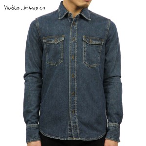 ヌーディージーンズ シャツ メンズ 正規販売店 Nudie Jeans 長袖シャツ Gunnar 140316 3014 B26 Denim D15S25