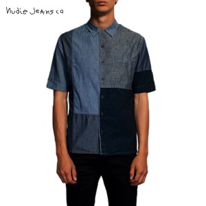 ヌーディージーンズ シャツ メンズ 正規販売店 Nudie Jeans 半袖シャツ Brody Crazy Pattern 140321 3020 B