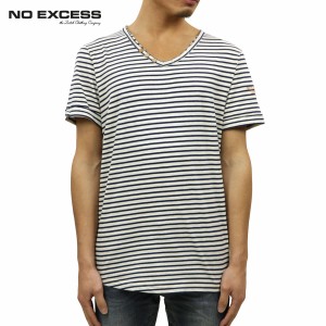 ノーエクセス Tシャツ 正規販売店 NO EXCESS 半袖Tシャツ T-shirt s/sl , Round V-Neck, garm.dyed linen 320140 78 D15S25