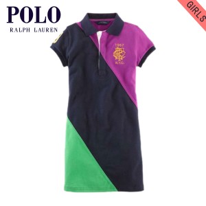 ポロ ラルフローレン キッズ ポロシャツ ガールズ 子供服 正規品 POLO RALPH LAUREN CHILDREN 半袖ポロシャツ COLOR-BLOCKED POLO DRESS 