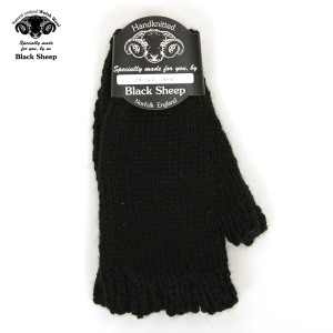 ブラックシープ BLACK SHEEP 正規販売店 メンズ 手袋 BLACK SHEEP HANDMADE FINGERLESS KNIT GLOVE SM08B JET BLACK