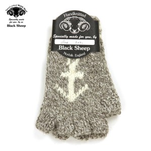 ブラックシープ BLACK SHEEP 正規販売店 メンズ 手袋 BLACK SHEEP HANDMADE FINGERLESS KNIT GLOVE SM08B TWIST×ECRU×ANCHOR
