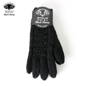 ブラックシープ BLACK SHEEP 正規販売店 メンズ 手袋 BLACK SHEEP HANDMADE 5FINGER CABLE KNIT GLOVE GB07B JET BLACK