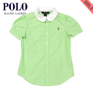 ポロ ラルフローレン キッズ シャツ ガールズ 子供服 正規品 POLO RALPH LAUREN CHILDREN 半袖シャツ COTTON OXFORD SHIRT 56343616 D20S