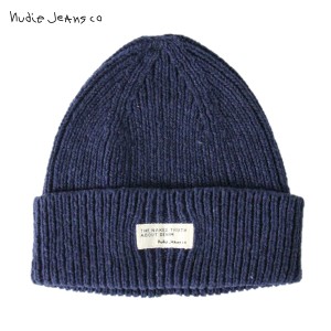 ヌーディージーンズ Nudie Jeans 正規販売店 帽子 Nicholson Beanie Dark Blue 180503 D15S25 父の日 プレゼント ラッピング