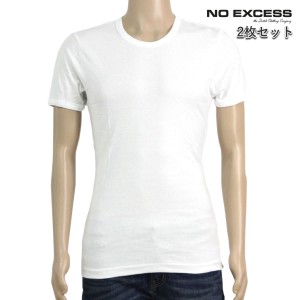 ノーエクセス Tシャツ 正規販売店 NO EXCESS 半袖Tシャツ TEE 2 PACK N3460 10 white D15S25 父の日 プレゼント ラッピング