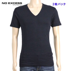 ノーエクセス Tシャツ 正規販売店 NO EXCESS 半袖Tシャツ V-NECK TEE 2 PACK N3461 78 night D15S25