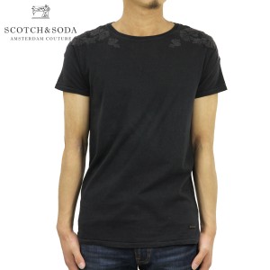 スコッチアンドソーダ Tシャツ 正規販売店 SCOTCH＆SODA 半袖Tシャツ Shortsleeve tee with different embroidered placements 130883 95