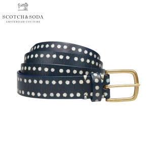 スコッチアンドソーダ SCOTCH＆SODA 正規販売店 メンズ ベルト Allover printer leather belt 128140 A D00S20 父の日 プレゼント ラッピ