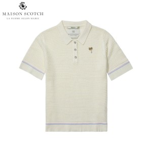 メゾンスコッチ MAISON SCOTCH 正規販売店 レディース 半袖ポロシャツ Knitted polo 131316 02 D15S25