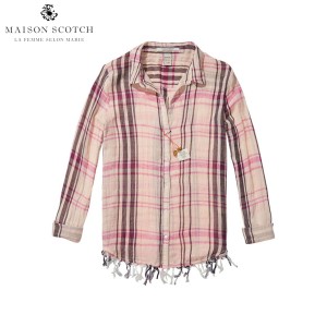 メゾンスコッチ MAISON SCOTCH 正規販売店 レディース 長袖シャツ Lightweight checked shirt with