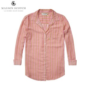 メゾンスコッチ MAISON SCOTCH 正規販売店 レディース 長袖シャツ Lightweight striped button-up shirt 131142 A D00S20