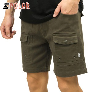 ポーラー ショートパンツ メンズ 正規販売店 POLER ボトムス CAMP SHORT 611147-OLV BURNT OLIVE D15S25 父の日 プレゼント ラッピング