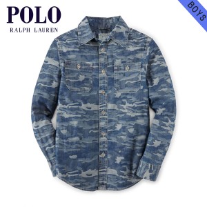 ポロ ラルフローレン キッズ シャツ ボーイズ 子供服 正規品 POLO RALPH LAUREN CHILDREN 長袖シャツ CAMO DENIM COTTON WORKSHIRT 68418