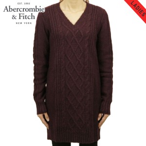 アバクロ セーター レディース 正規品 Abercrombie＆Fitch Vネックセーター CABLE SWEATER DRESS 159-591-1 父の日 プレゼント ラッピン