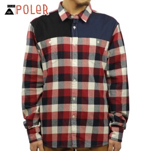 ポーラー シャツ メンズ 正規販売店 POLER 長袖シャツ MEN’S BUFFALO PILE WOVEN 637102-RED RED D00S20