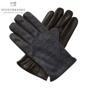 スコッチアンドソーダ SCOTCH＆SODA 正規販売店 手袋 Gloves in leather and wool quality 101872 17 D00S20