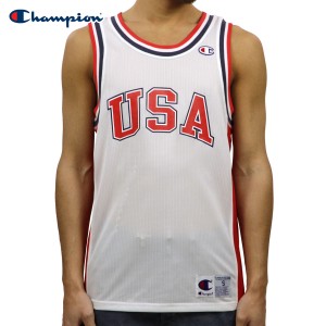 チャンピオン タンクトップ メンズ 正規品 CHAMPION TANK TOP T8831P City Mesh Jersey 0G6-WHITE/TEAMREDSCARLET D0 父の日 プレゼント 