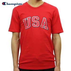 チャンピオン Tシャツ 正規品 CHAMPION 半袖Tシャツ CREW TEE T1919P Heritage Tee W3J-TEAMREDSCARLET 549393 USA Arch D00S20 父の日 